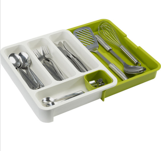 Adjustable Retractable Kitchen Drawer Organizer – Expandable & Space-Saving Storage